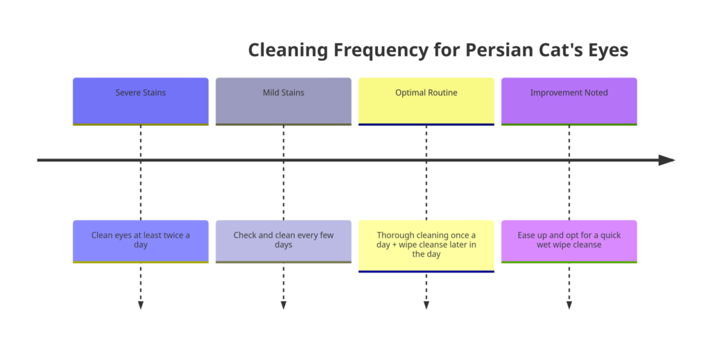 Cleaning frequency timeline for persian cat's eyes