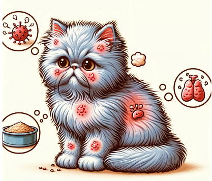 An image showing Symptoms of Food Allergies in Persian Kittens