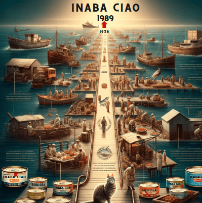 Infographic portraying Inaba Ciao History and legacy