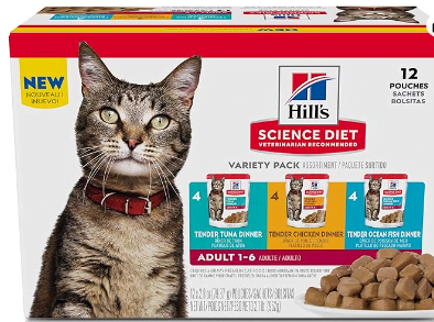 Hill's science diet adult wet cat food pouches listed as one of the best wet food for persian cats