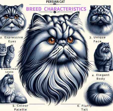 Persian cats breed characteristics infographic