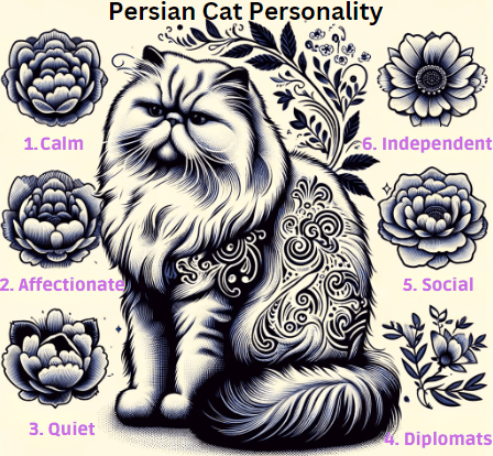 Persian cats personality traits infographic