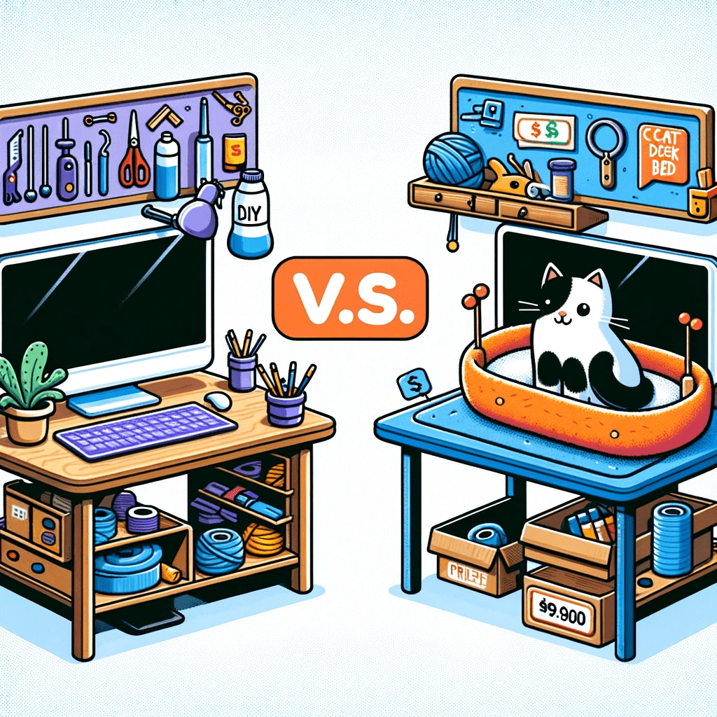 Image showing DIY vs. Store-Bought Cat Desk Beds