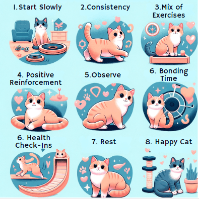 infographic showing how to create a cat friendly exercise routine