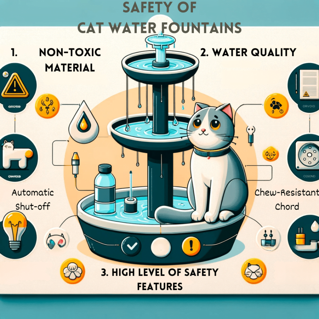 infographic showing what makes a safe cat water fountain