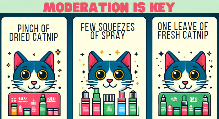 illustration showing recommended dosages of catnip in this post