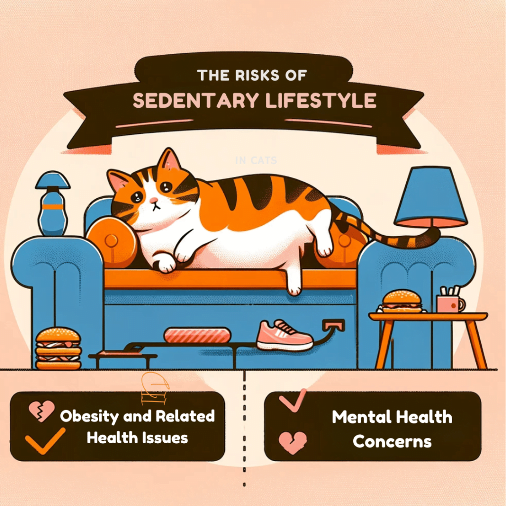 Visual representation of risks of sedentary lifestyle in cats