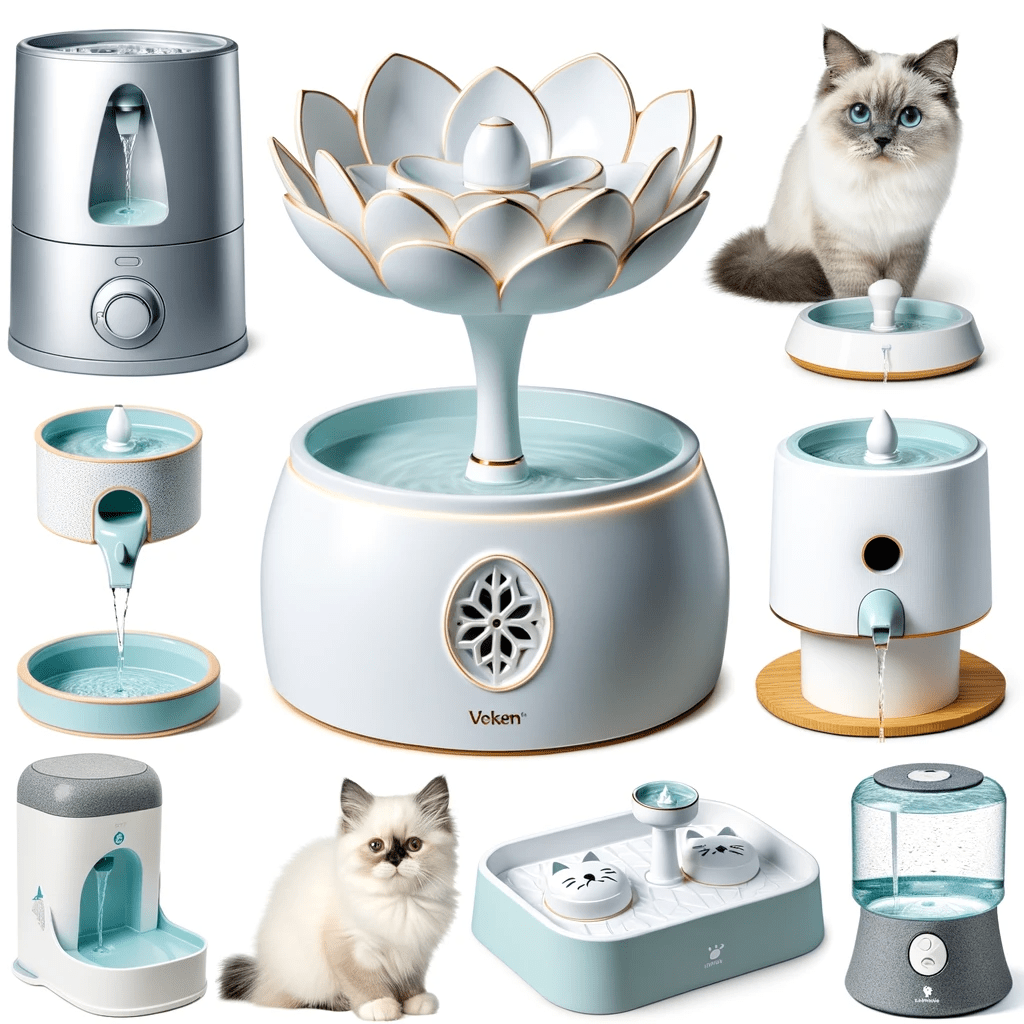 an image showing the different types of cat water fountains