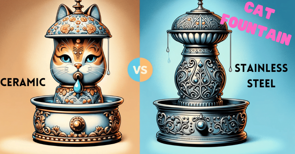 Cat water fountain ceramic vs stainless steel featured image