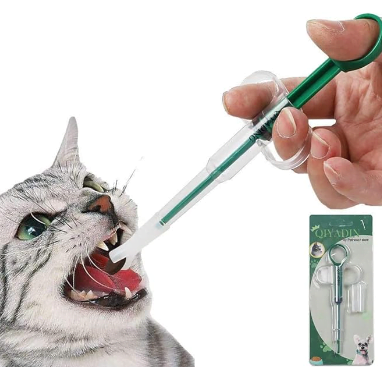 Syringe feeding water example for cats