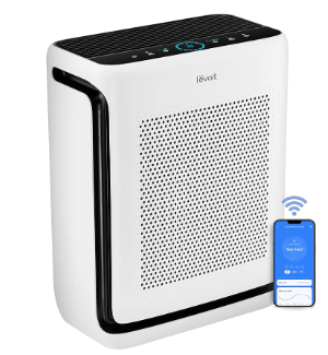 Levoit air purifier for home to remove pollen from air and improve cat eye care