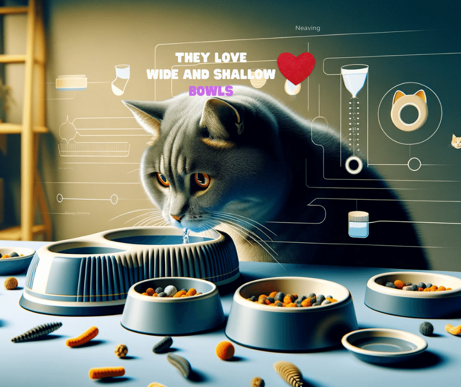 Image showing a cat drinking from a wide and shallow bowl