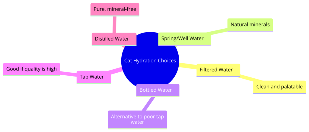 Diagram showing the best water types for cats