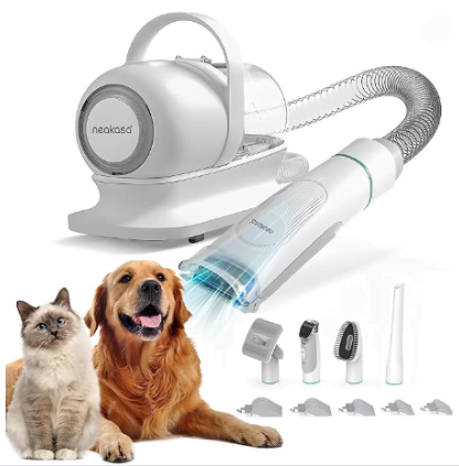 Image example of a cat grooming vacuum kit listed as a high-tech cat gadget