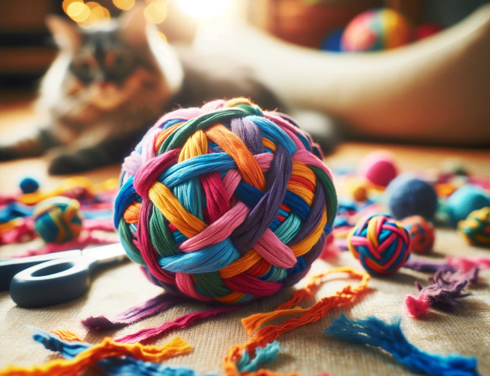 Image of a DIY knotted ball