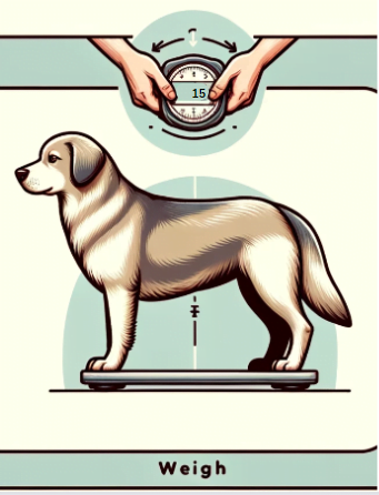 Image showing someone weighing his do to determine whether his dog can use the cat wheel