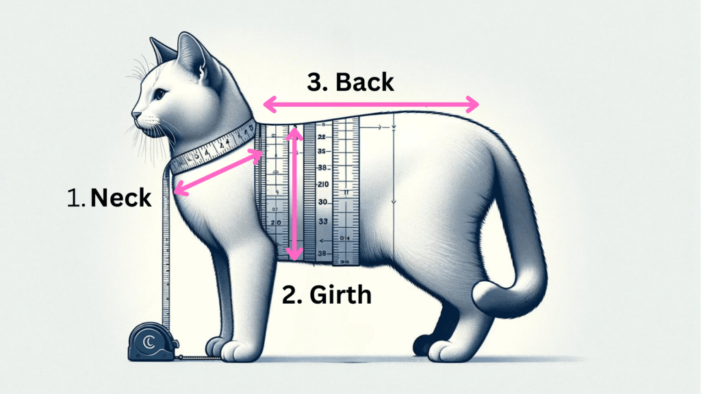 Measuring cat to choose the right cat harness