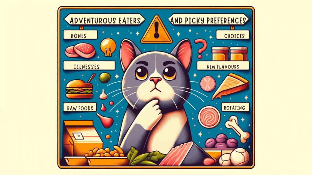 Image showing that cat owners have to be prepared to cater for both adventurous cat eaters and picky cats