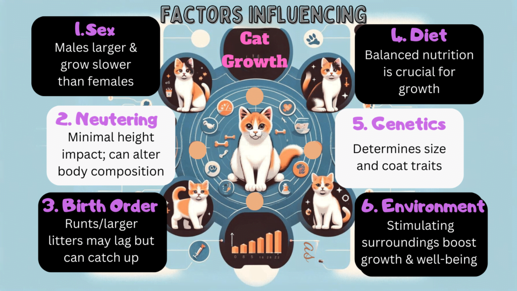 Factors influencing cat growth infographic