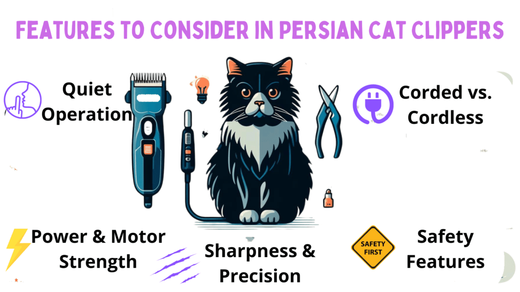 Features to Consider in Persian Cat Clippers Infographic