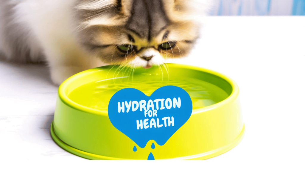 Image emphasizing the importance of hydration in persian kittens