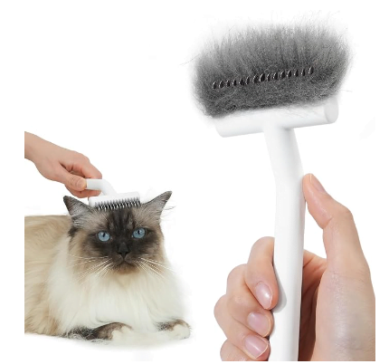 Image of a deshedding brush from Aumuca listed as one of the best brushes for persian cats