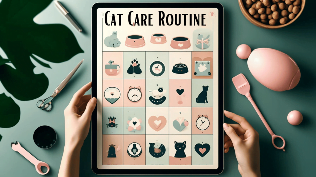 Image showing a cat care routine to show importance of routine