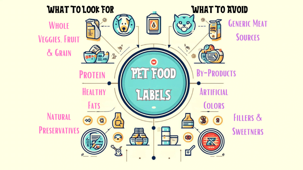 Infographic that clearly communicates the key aspects of pet food labels
