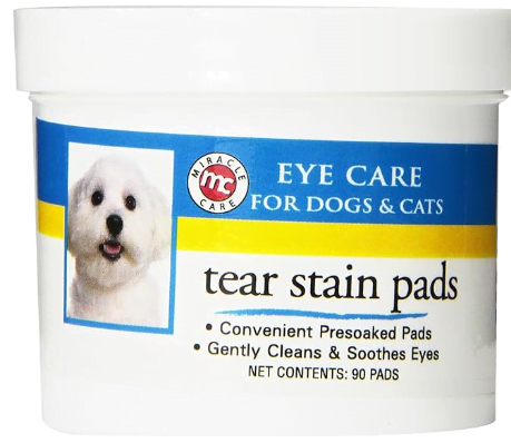 Miracle Care Tear Stain Pads listed as one of the best cat eye wipes