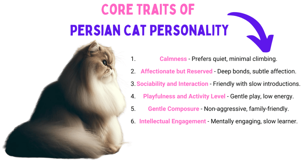 Visual Showing a Persian Cat Personality Core Traits 