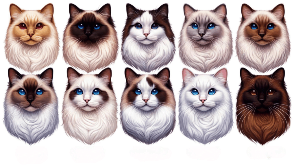 Image showing ragdoll breed variety of colors and patterns