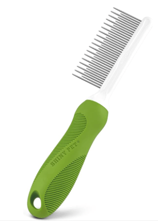 Shiny Pet Comb with handle listed as one of the best combs for Persian Cats