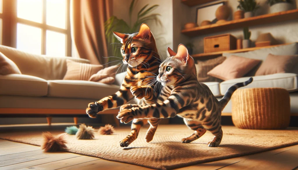 Image showing that Getting your Bengal Cat a companion is a good way at managing and preventing aggression
