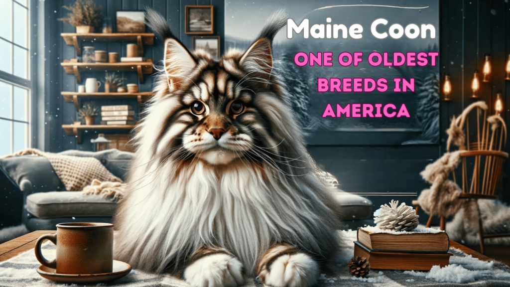 Visual showing a maine coon as one of the oldest breeds of america 