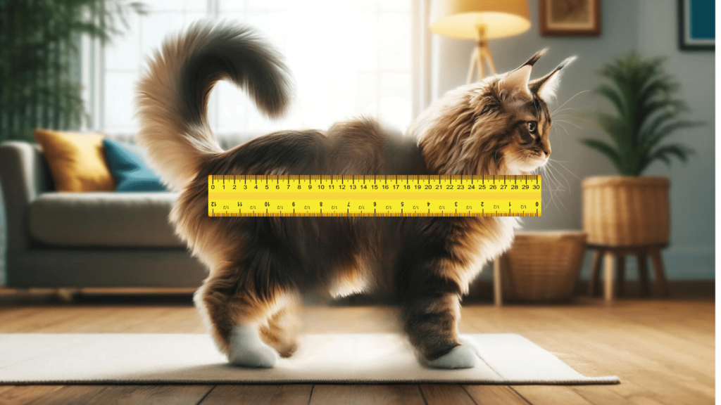 Image showing ho to measure a Maine coon's cat length