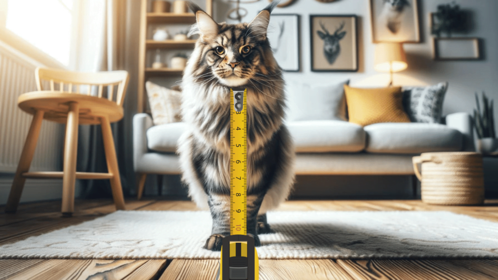 Visual showing how to Measure the Length of a Maine Coon