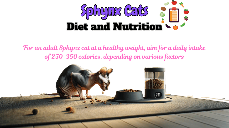 Visual showing  the daily calorie intake of a Sphynx cat