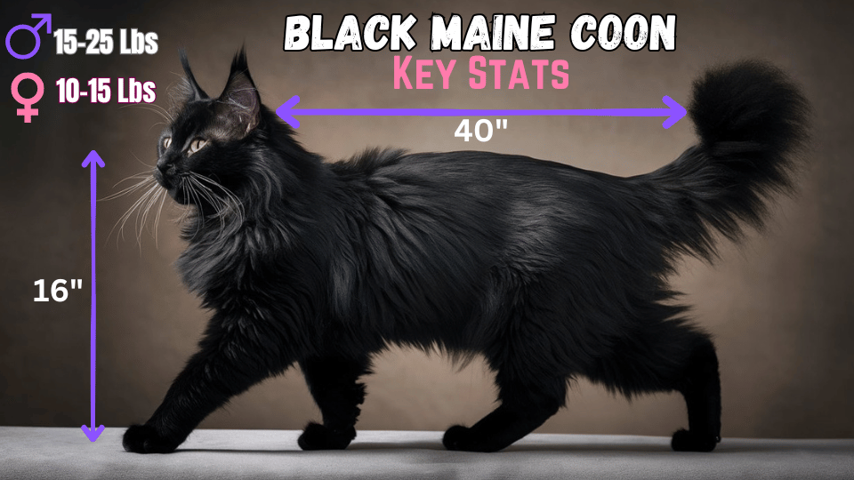 Image showing Black Maine Coon Key Physical characteristics