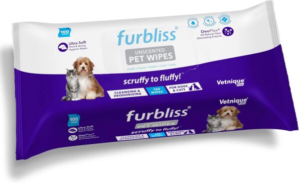 Furbliss cat wipes for hairless cat breeds like Sphynx Front image