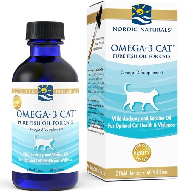 Nordic Naturals Omega-3 Cat, Fish Oil for Cats with EPA & DHA - Promotes Heart, Skin, Coat, Joint, & Immune Health - Non-GMO