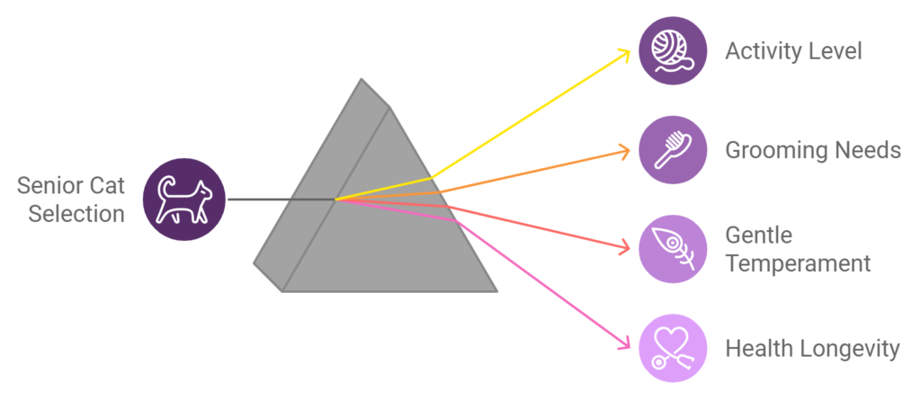 Key considerations for senior friendly cat breeds