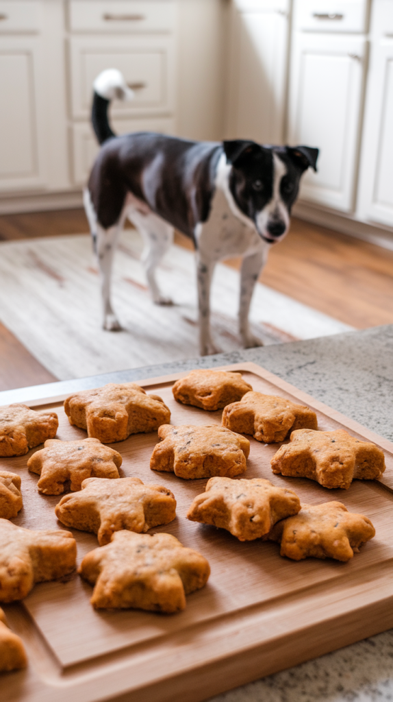 Pumpkin and oatmeal Dog Biscuits as one of the DIY Dog treat recipes without peanut butter