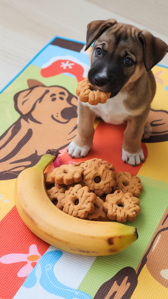 Image of Banana and Honey Dog Cookies as one of the DIY Dog treat recipes without peanut butter