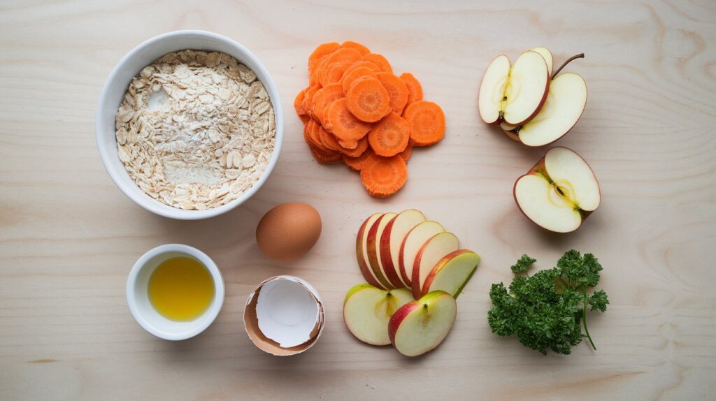 image showing ingredients to make the Carrot & Apple Dog Waffles