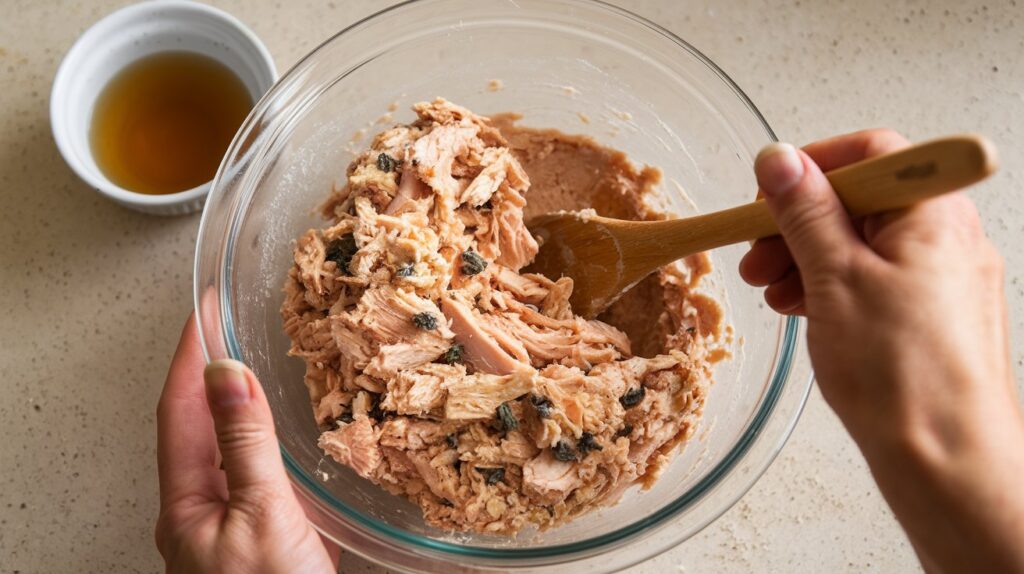 Image showing the preparation of the Chicken and Catnip Cat Treats