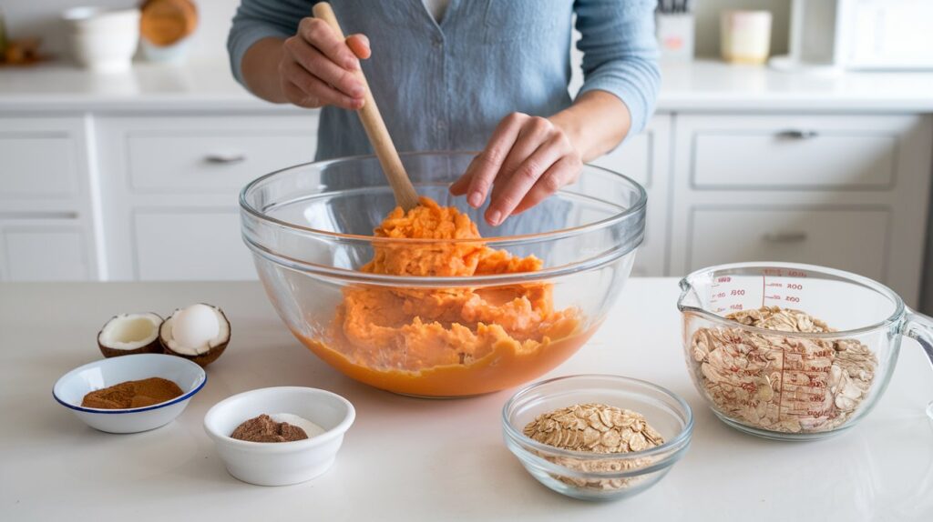 Preparation of the Sweet Potato and Cinnamon Dog Biscuits