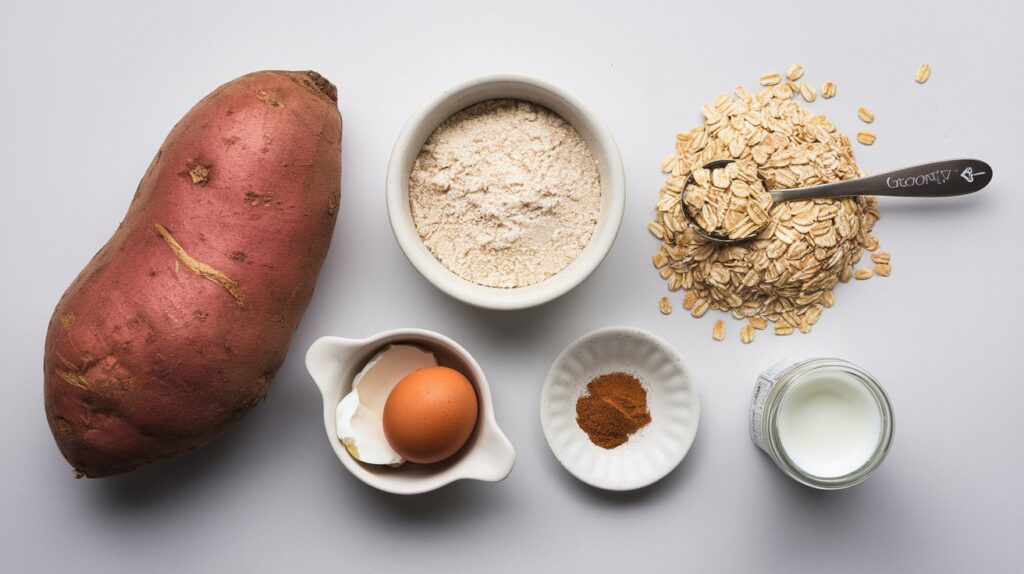 ingredients to make the Sweet Potato and Cinnamon Dog Biscuits