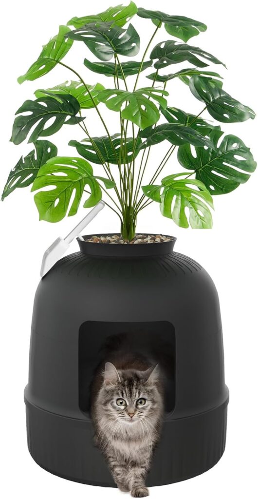 Lifewit Litter Box Cat with Faux Plant & Scoop, Hidden Enclosure Litter Tray Image