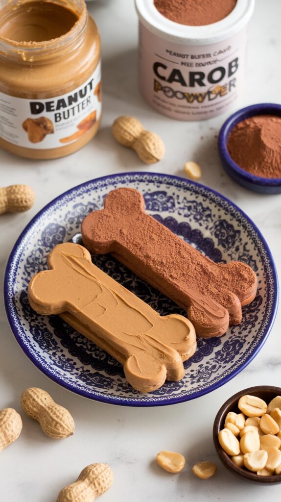 Peanut butter and carob drops vegetarian dog treats