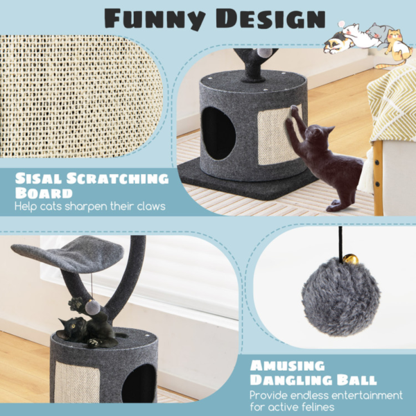 Cat Tree for Large and Small Cats with Curved Metal Supporting Frame - Image 8